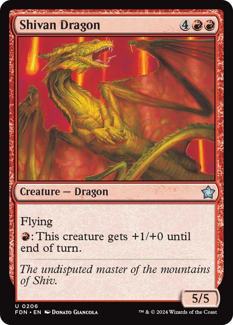 Image for Shivan Dragon (0206) (206) (FDN) - Magic: The Gathering