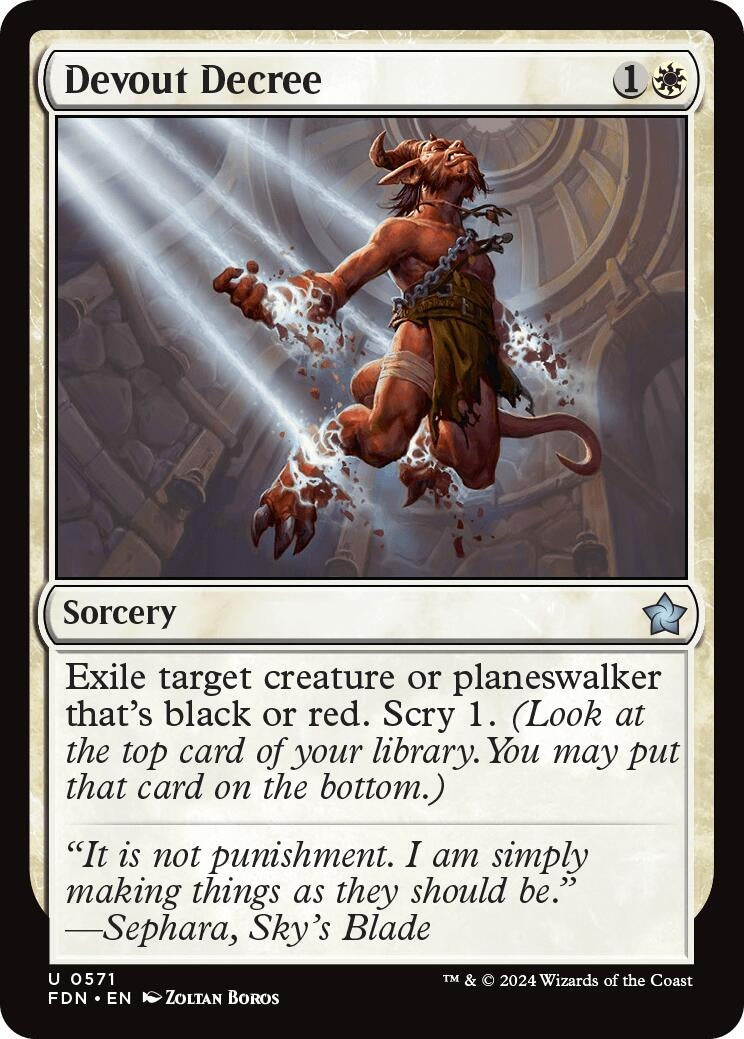 Image for Devout Decree (571) (FDN) - Magic: The Gathering