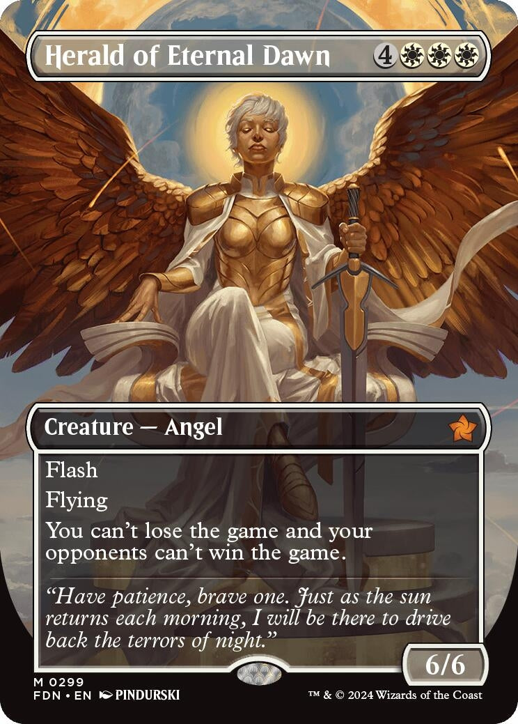 Image for Herald of Eternal Dawn (Borderless) (299) (FDN) - Magic: The Gathering