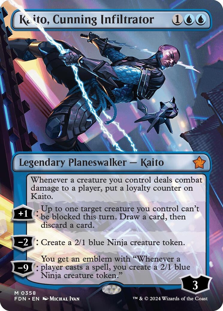 Image for Kaito, Cunning Infiltrator (Borderless) (358) (FDN) - Magic: The Gathering