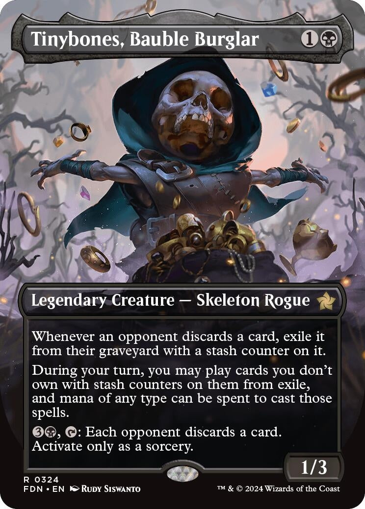 Image for Tinybones, Bauble Burglar (Borderless) (324) (FDN) - Magic: The Gathering