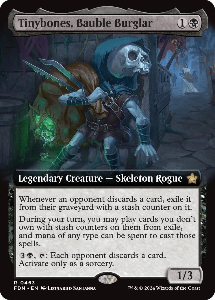 Image for Tinybones, Bauble Burglar (Extended Art) (463) (FDN) - Magic: The Gathering