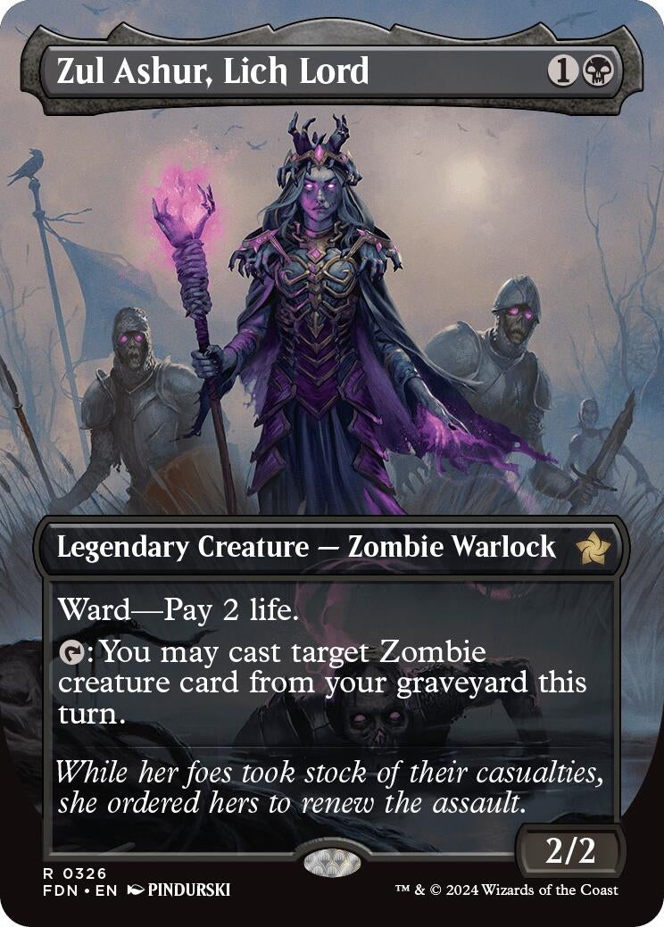 Image for Zul Ashur, Lich Lord (Borderless) (326) (FDN) - Magic: The Gathering