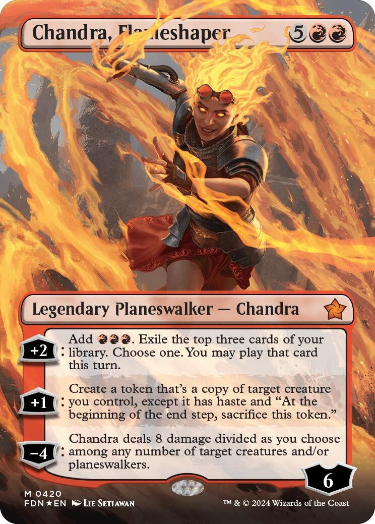 Image for Chandra, Flameshaper (Borderless) (Mana Foil) (420) (FDN) - Magic: The Gathering