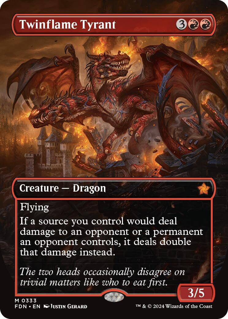 Image for Twinflame Tyrant (Borderless) (333) (FDN) - Magic: The Gathering
