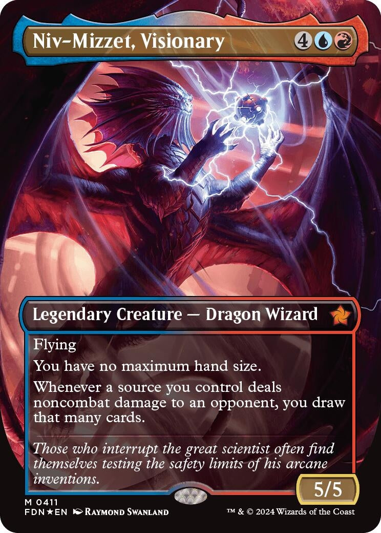 Image for Niv-Mizzet, Visionary (Borderless) (Mana Foil) (411) (FDN) - Magic: The Gathering
