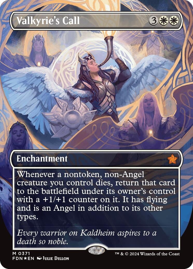 Image for Valkyrie's Call (Borderless) (Mana Foil) (371) (FDN) - Magic: The Gathering