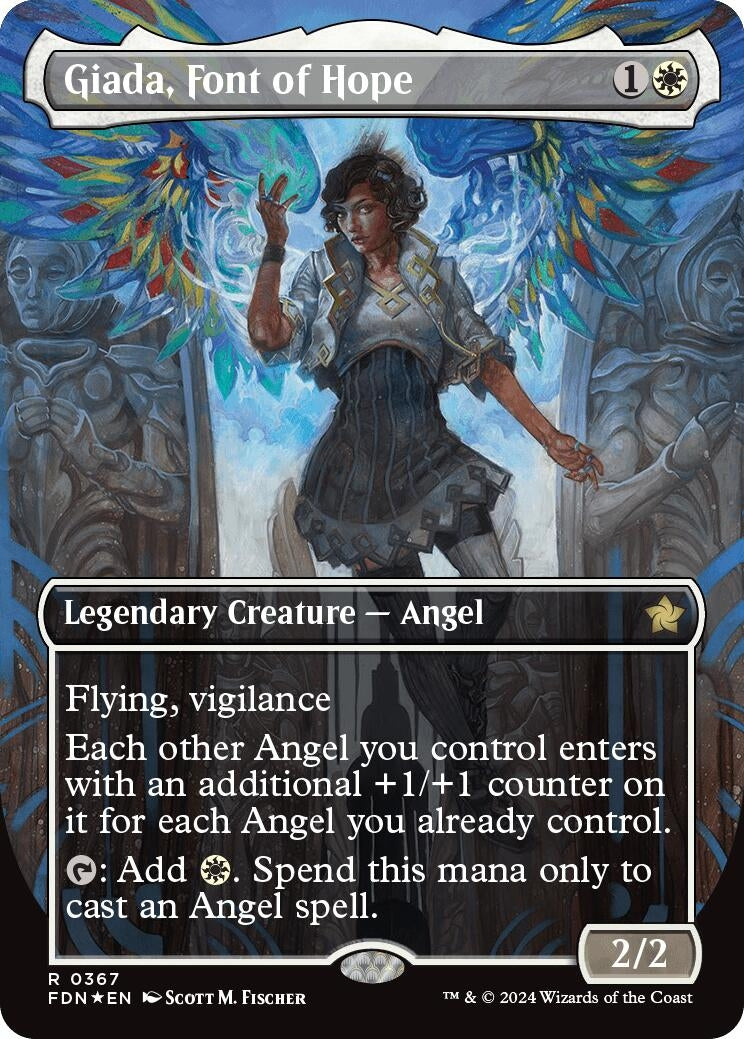 Image for Giada, Font of Hope (Borderless) (Mana Foil) (367) (FDN) - Magic: The Gathering