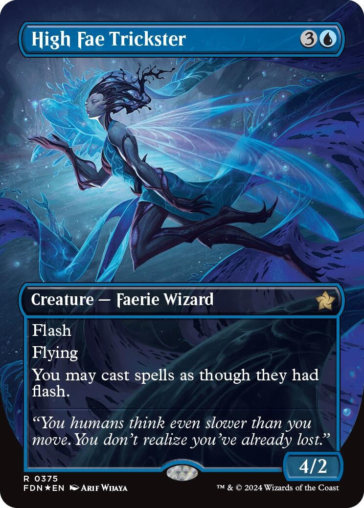 Image for High Fae Trickster (Borderless) (Mana Foil) (375) (FDN) - Magic: The Gathering
