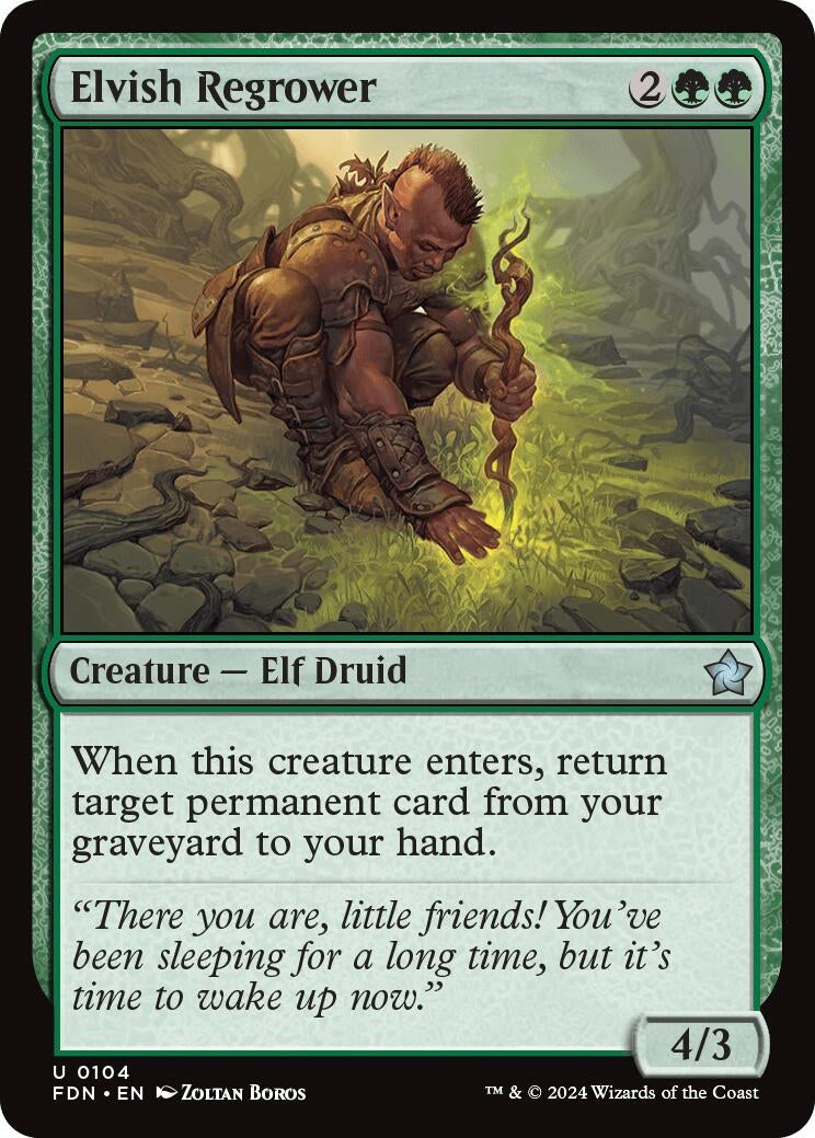Image for Elvish Regrower (104) (FDN) - Magic: The Gathering