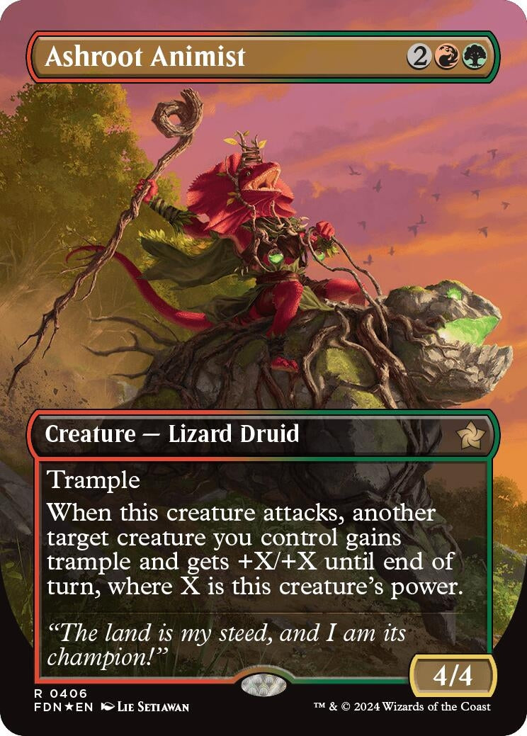 Image for Ashroot Animist (Borderless) (Mana Foil) (406) (FDN) - Magic: The Gathering