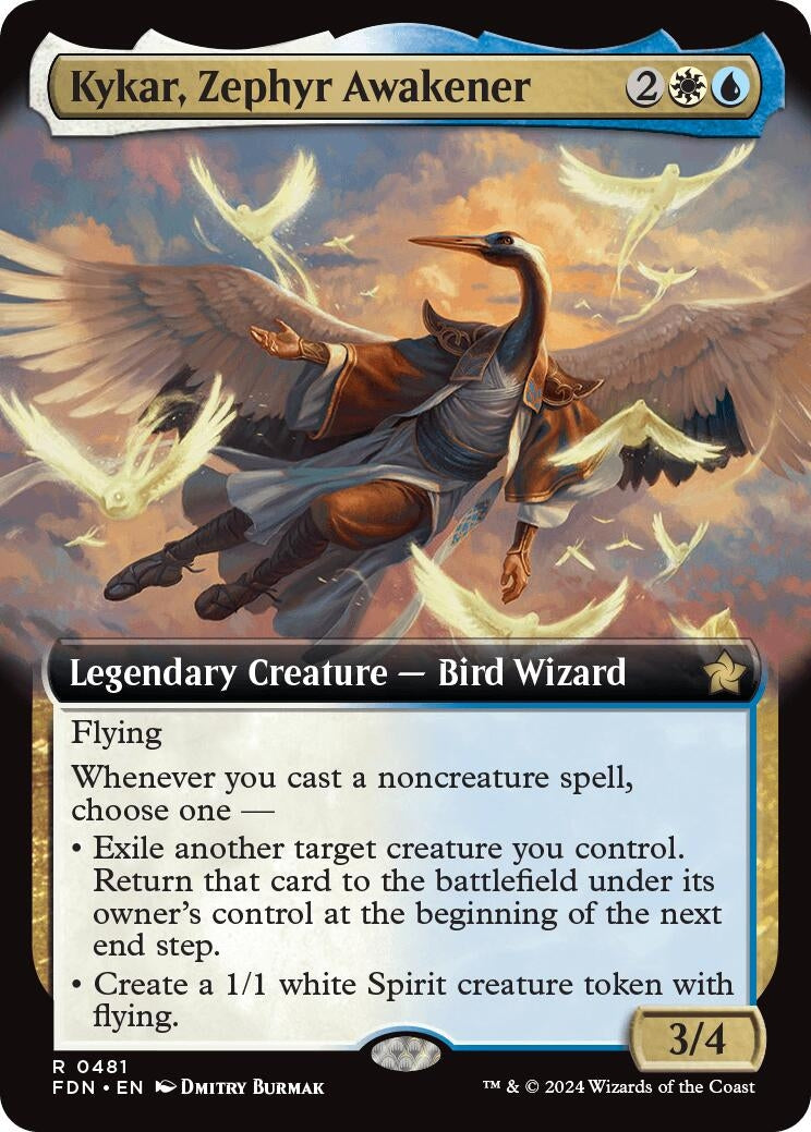 Image for Kykar, Zephyr Awakener (Extended Art) (481) (FDN) - Magic: The Gathering