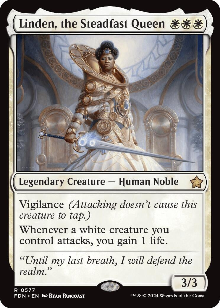 Image for Linden, the Steadfast Queen (0577) (577) (FDN) - Magic: The Gathering