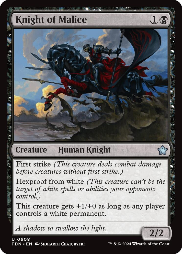 Image for Knight of Malice (608) (FDN) - Magic: The Gathering