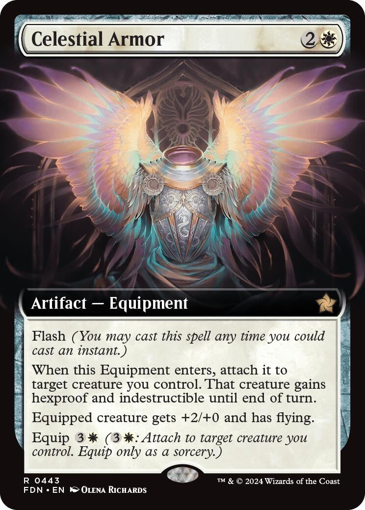 Image for Celestial Armor (Extended Art) (443) (FDN) - Magic: The Gathering