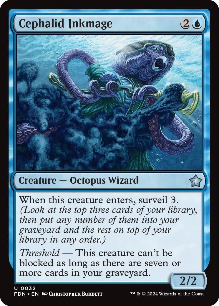 Image for Cephalid Inkmage (32) (FDN) - Magic: The Gathering