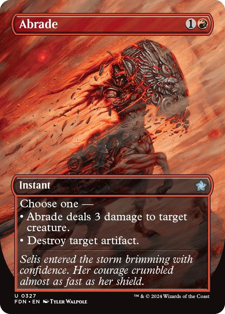 Image for Abrade (Borderless) (327) (FDN) - Magic: The Gathering