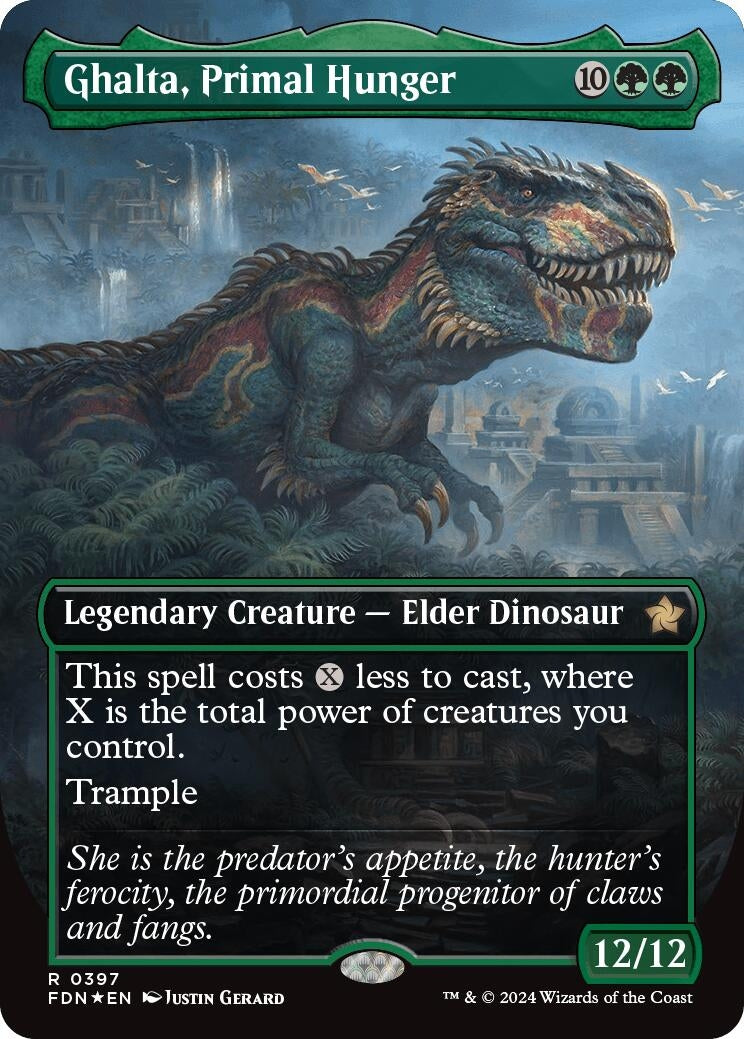 Image for Ghalta, Primal Hunger (Borderless) (Mana Foil) (397) (FDN) - Magic: The Gathering