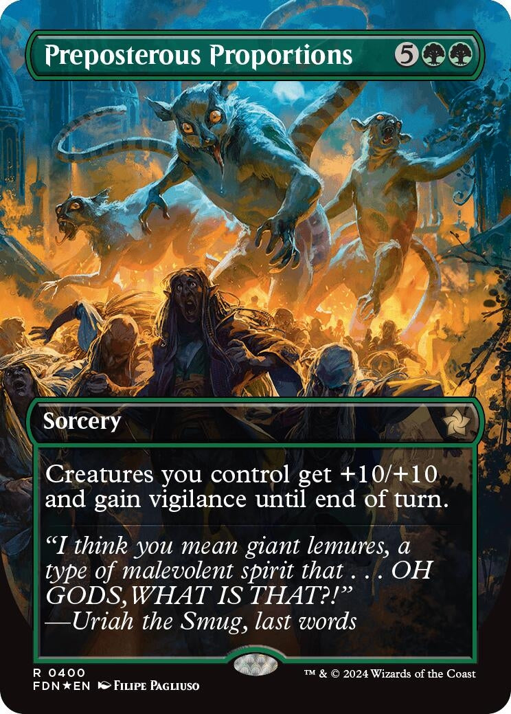 Image for Preposterous Proportions (Borderless) (Mana Foil) (400) (FDN) - Magic: The Gathering