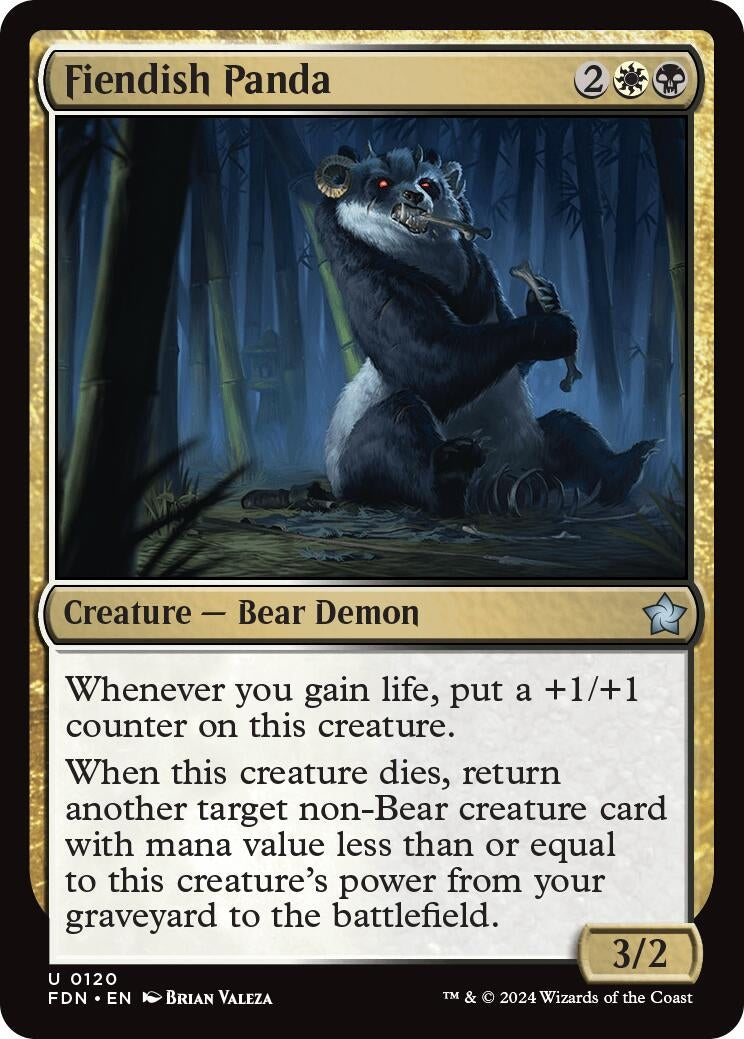 Image for Fiendish Panda (120) (FDN) - Magic: The Gathering