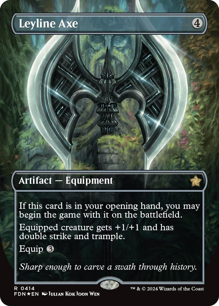 Image for Leyline Axe (Borderless) (Mana Foil) (414) (FDN) - Magic: The Gathering
