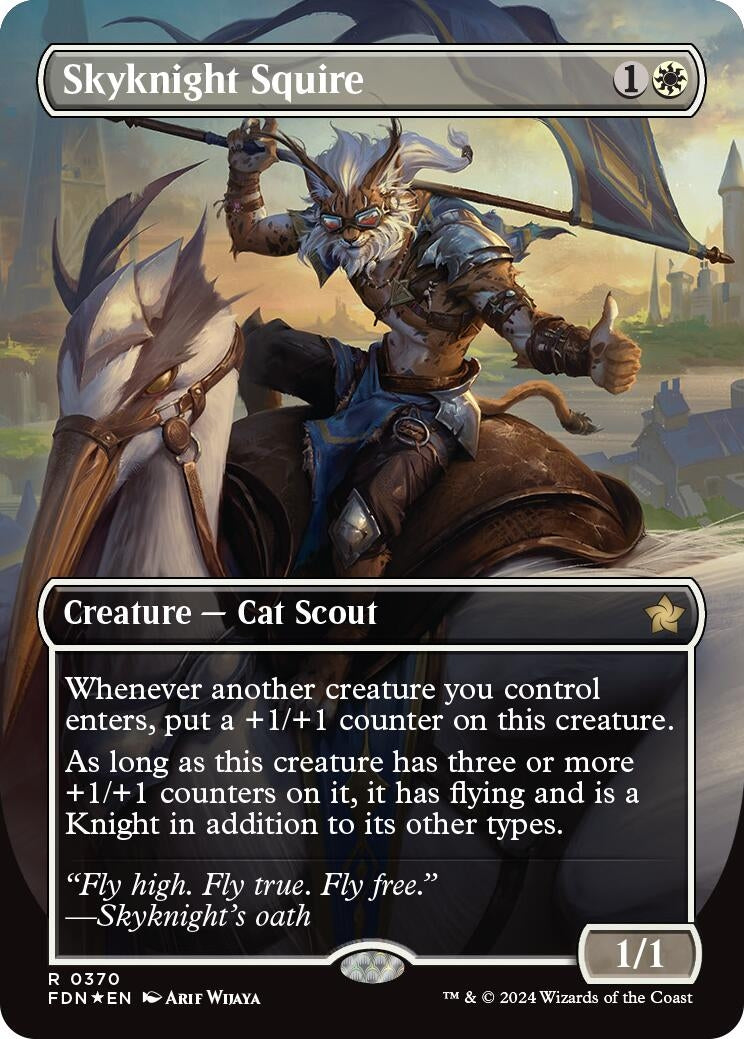 Image for Skyknight Squire (Borderless) (Mana Foil) (370) (FDN) - Magic: The Gathering