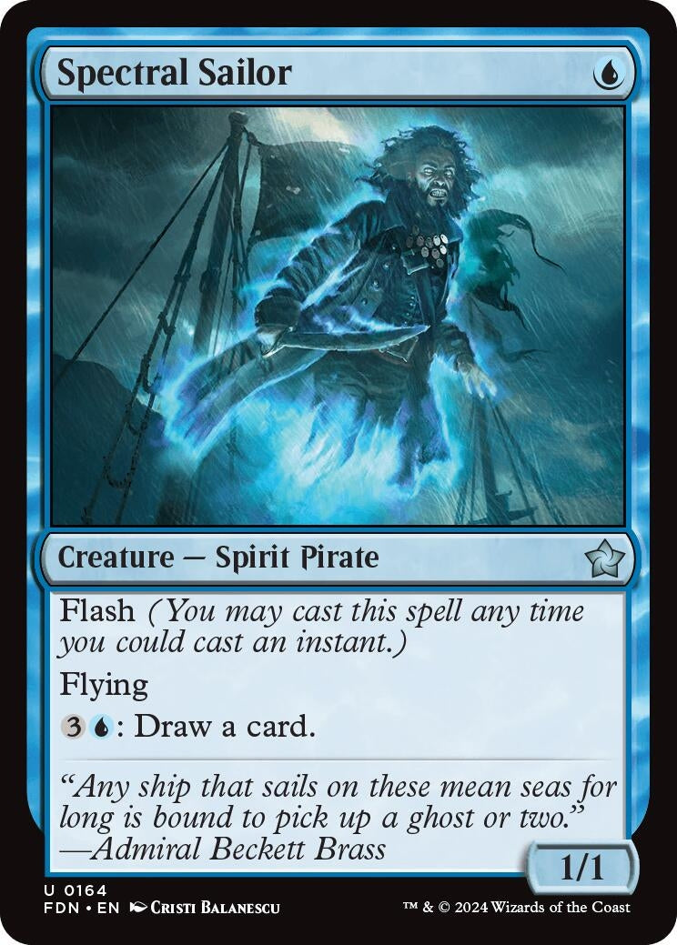 Image for Spectral Sailor (0164) (164) (FDN) - Magic: The Gathering
