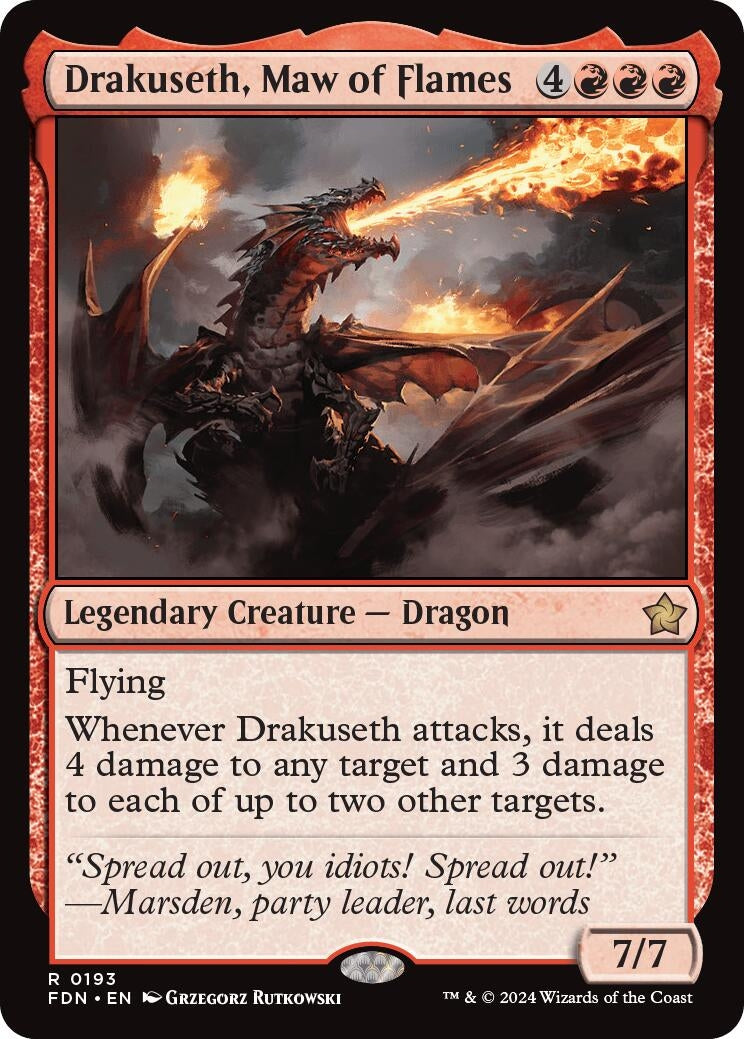 Image for Drakuseth, Maw of Flames (0193) (193) (FDN) - Magic: The Gathering