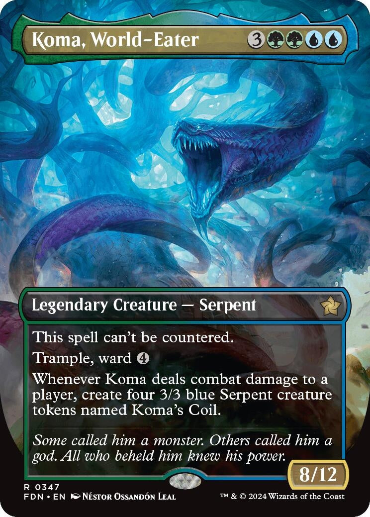 Image for Koma, World-Eater (Borderless) (347) (FDN) - Magic: The Gathering