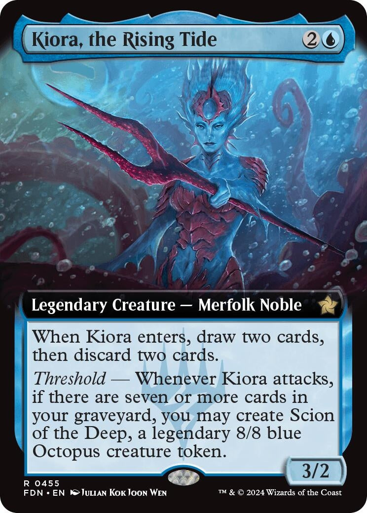 Image for Kiora, the Rising Tide (Extended Art) (455) (FDN) - Magic: The Gathering