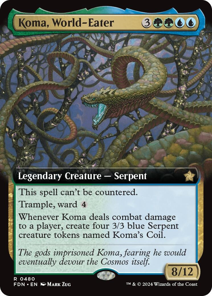 Image for Koma, World-Eater (Extended Art) (480) (FDN) - Magic: The Gathering