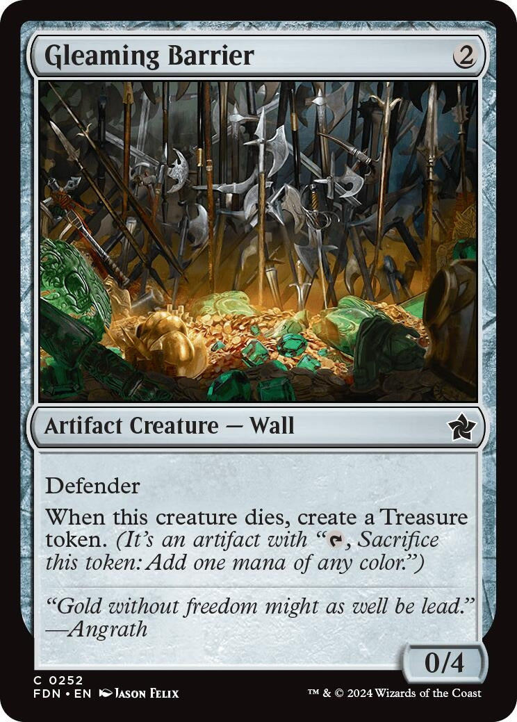 Image for Gleaming Barrier (252) (FDN) - Magic: The Gathering