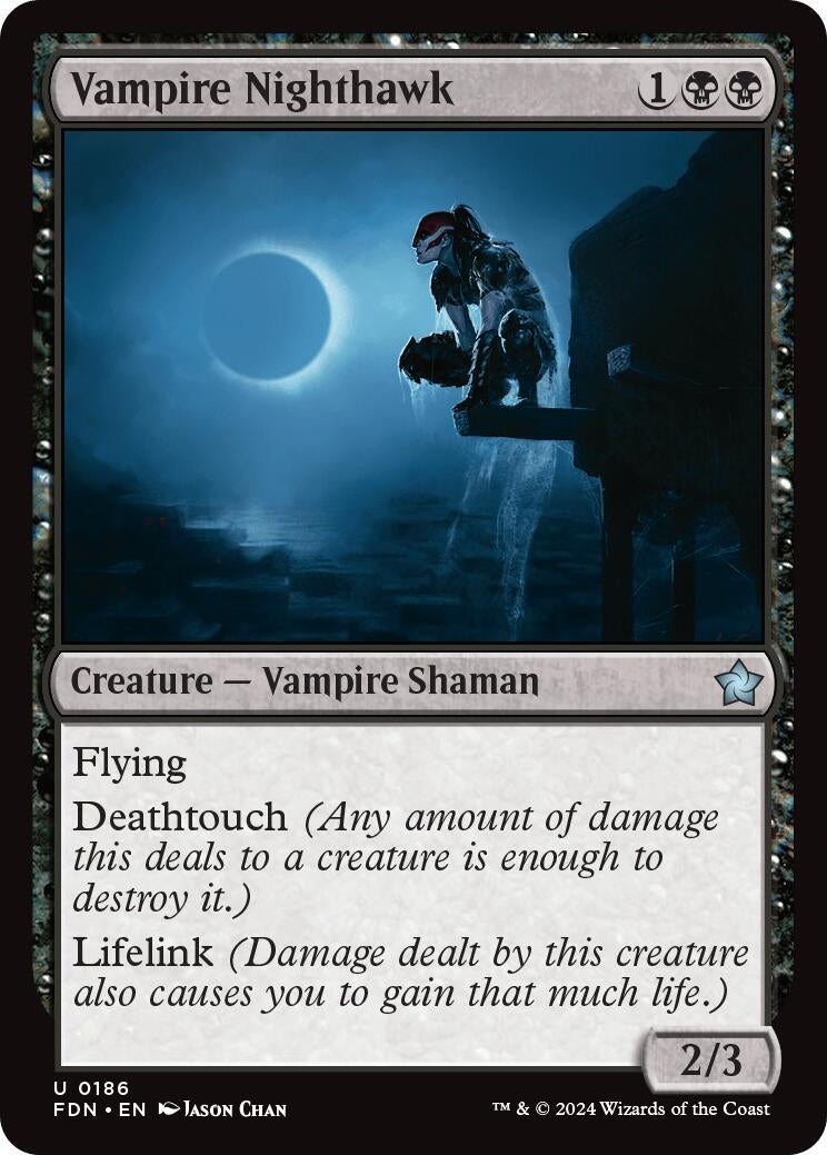 Image for Vampire Nighthawk (0186) (186) (FDN) - Magic: The Gathering