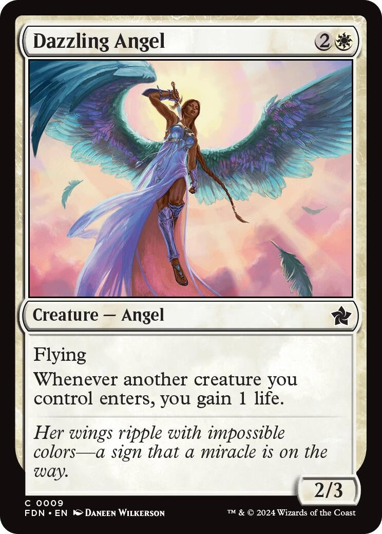Image for Dazzling Angel (0009) (9) (FDN) - Magic: The Gathering