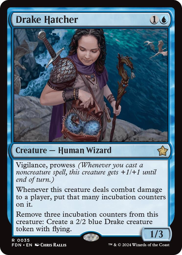 Image for Drake Hatcher (35) (FDN) - Magic: The Gathering