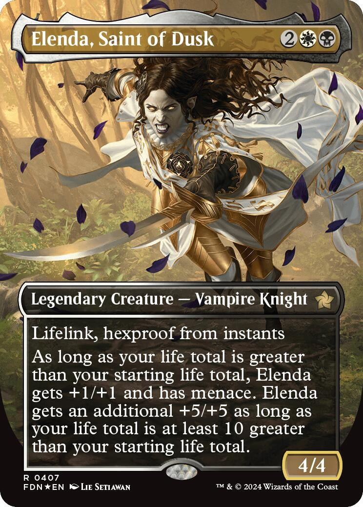 Image for Elenda, Saint of Dusk (Borderless) (Mana Foil) (407) (FDN) - Magic: The Gathering