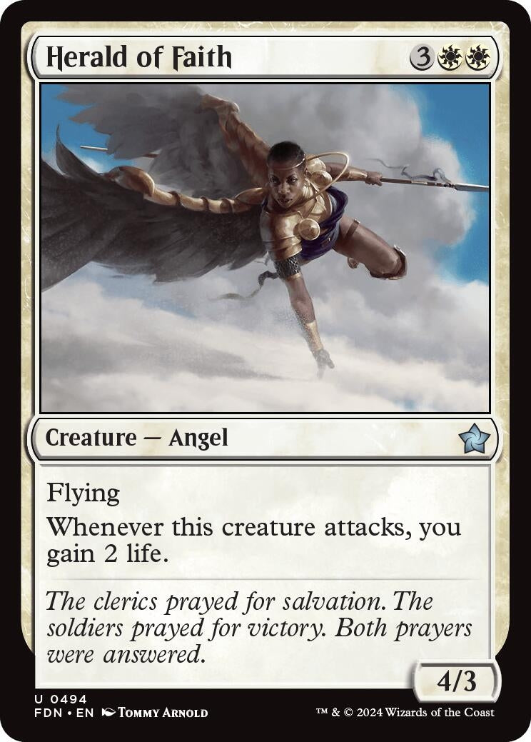 Image for Herald of Faith (0494) (494) (FDN) - Magic: The Gathering