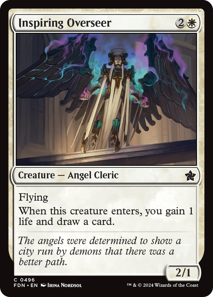 Image for Inspiring Overseer (0496) (496) (FDN) - Magic: The Gathering