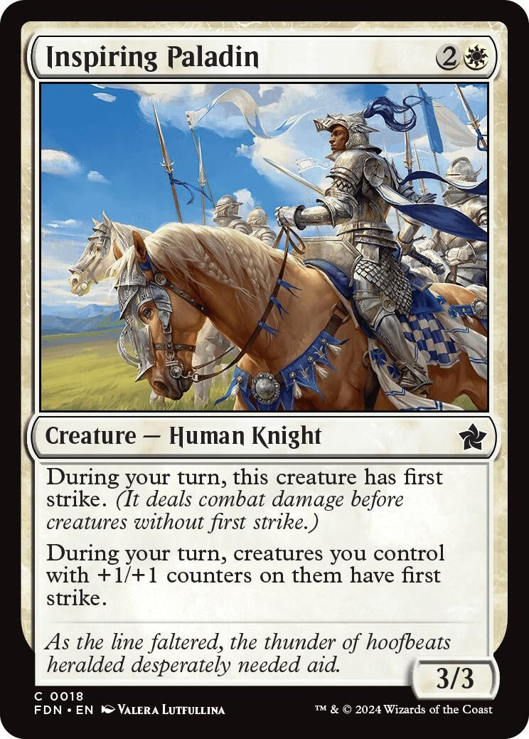 Image for Inspiring Paladin (18) (FDN) - Magic: The Gathering