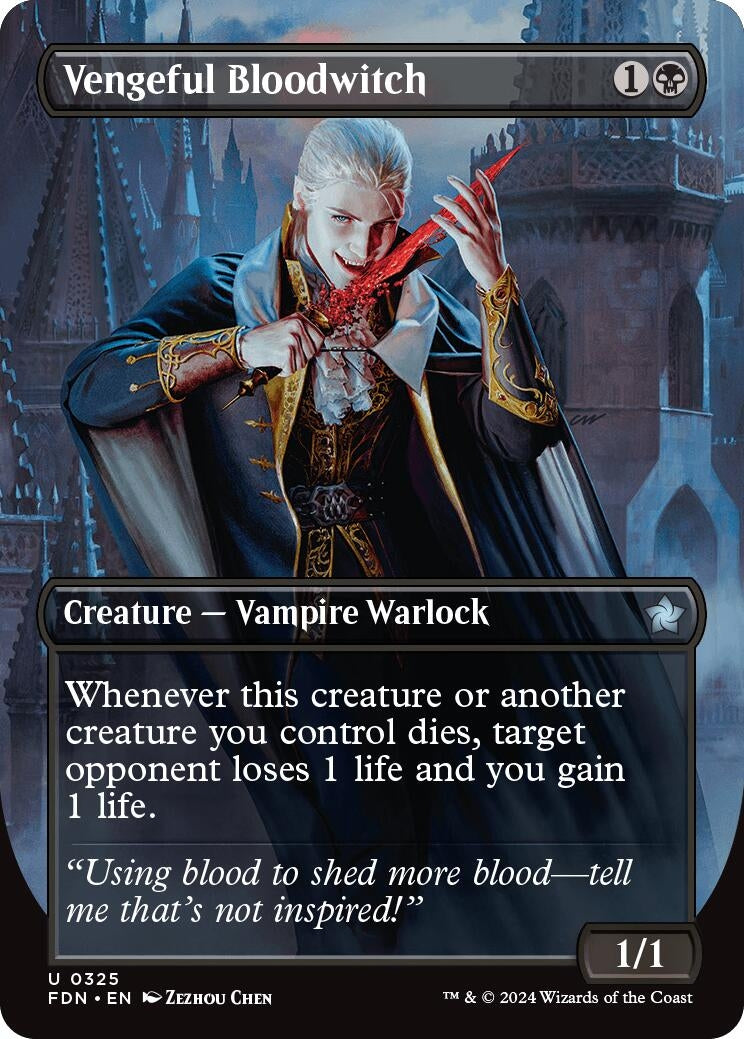 Image for Vengeful Bloodwitch (Borderless) (325) (FDN) - Magic: The Gathering