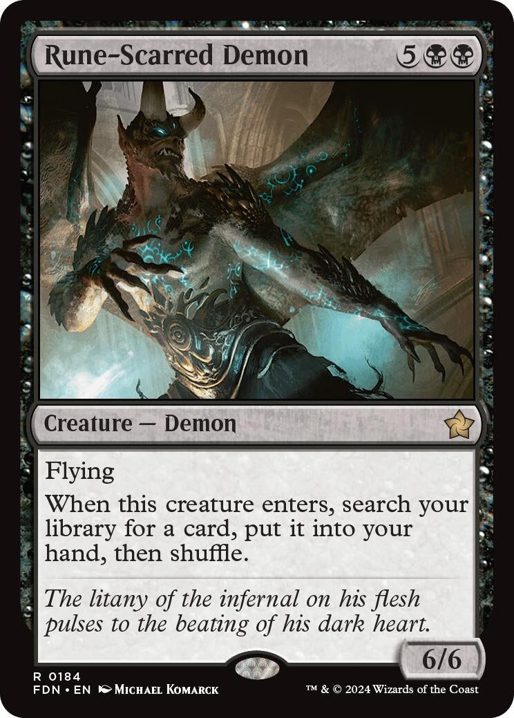 Image for Rune-Scarred Demon (184) (FDN) - Magic: The Gathering