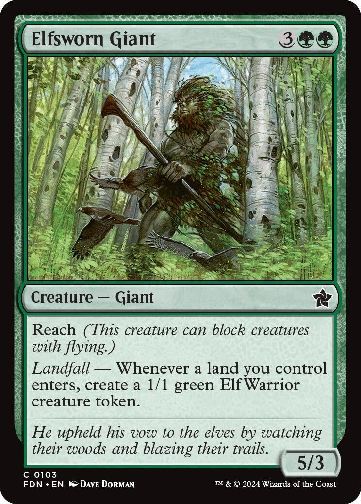 Image for Elfsworn Giant (103) (FDN) - Magic: The Gathering