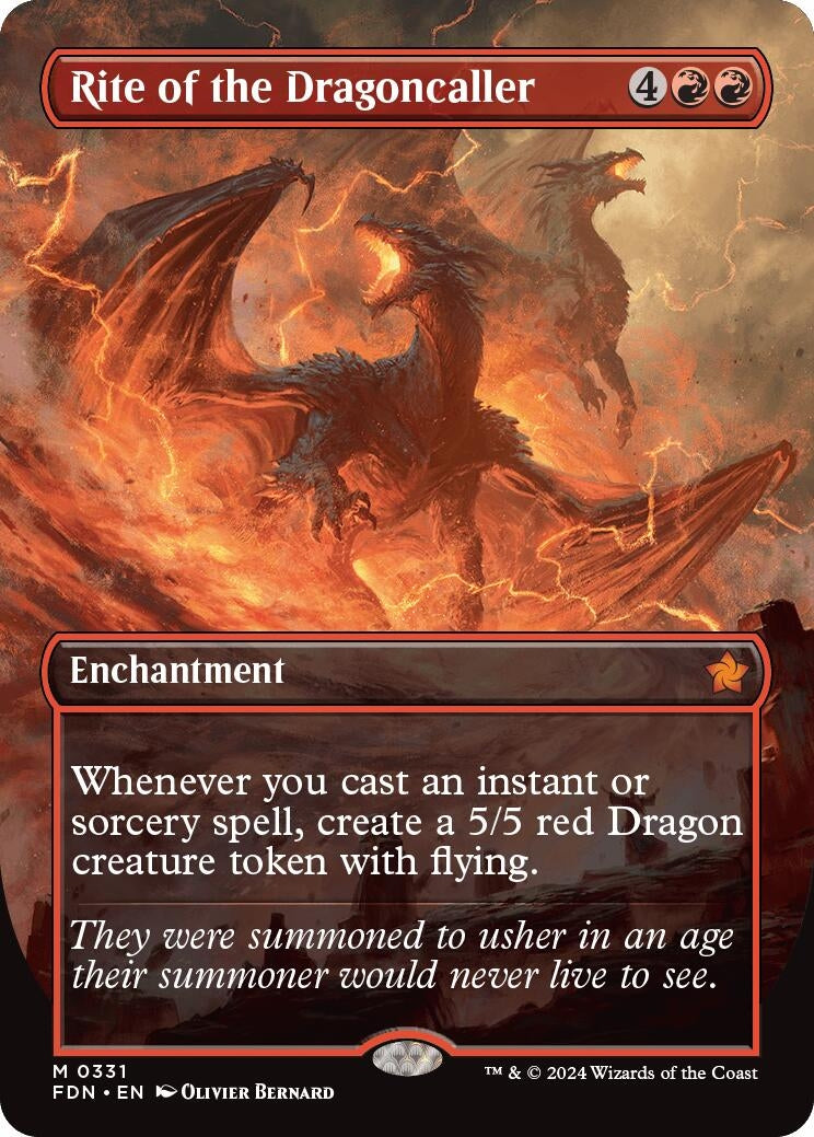 Image for Rite of the Dragoncaller (Borderless) (331) (FDN) - Magic: The Gathering