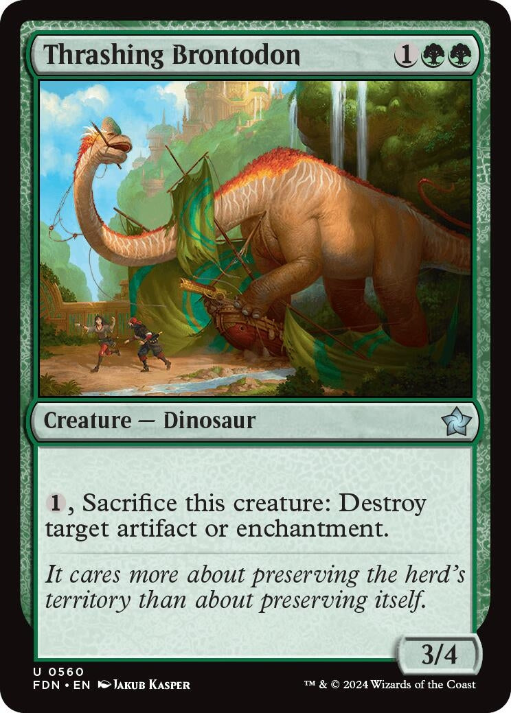 Image for Thrashing Brontodon (560) (FDN) - Magic: The Gathering