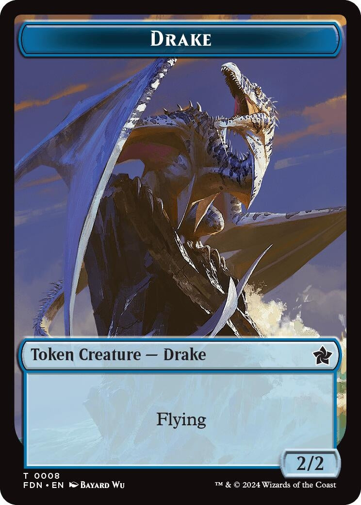 Image for Drake // Goblin Doubled-Sided Token (8 // 18) (FDN) - Magic: The Gathering