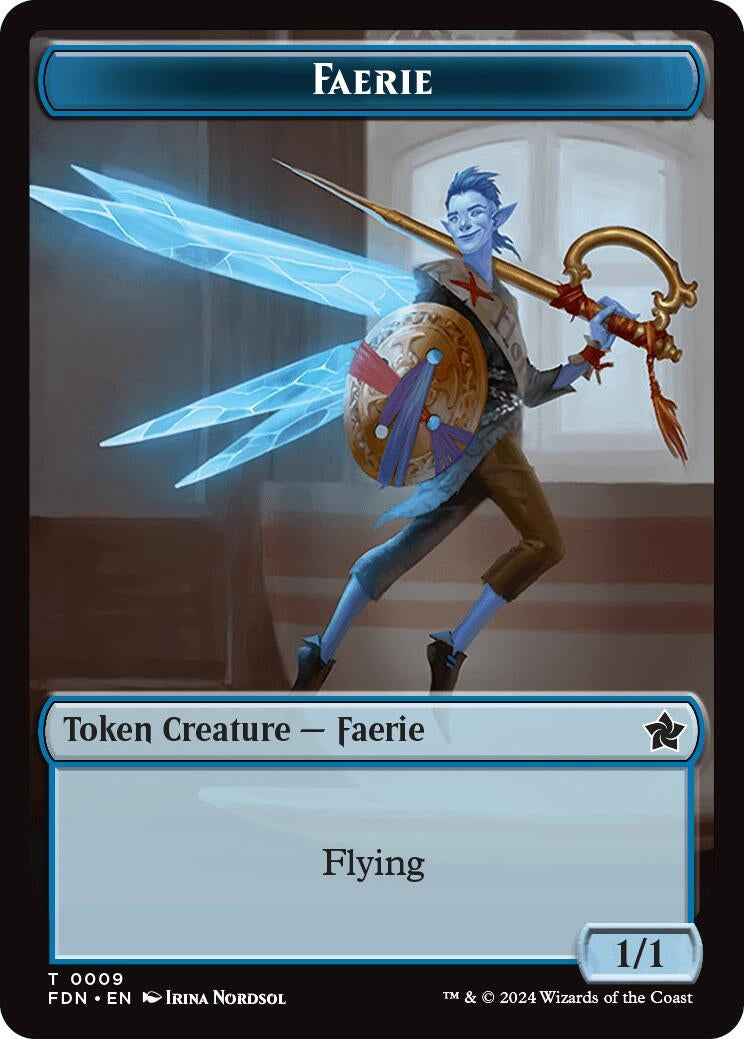 Image for Faerie // Fish Doubled-Sided Token (9 // 10) (FDN) - Magic: The Gathering
