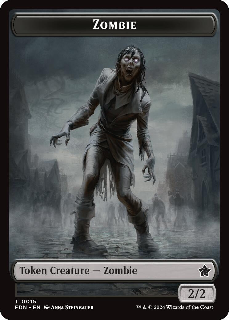 Image for Zombie // Insect Doubled-Sided Token (15 // 21) (FDN) - Magic: The Gathering