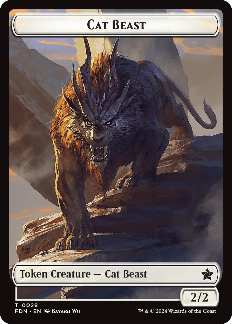 Image for Cat Beast // Dragon (0017) Double-Sided Token (28 // 17) (FDN) - Magic: The Gathering