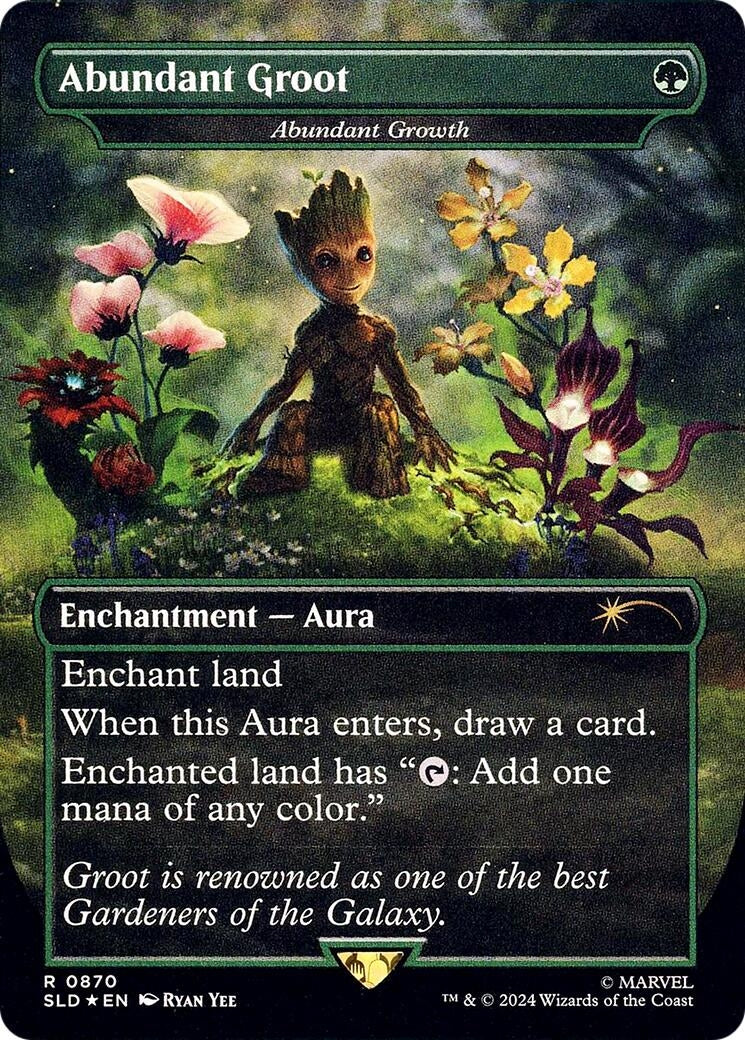 Image for Abundant Groot - Abundant Growth (Rainbow Foil) (870) (SLD) - Magic: The Gathering