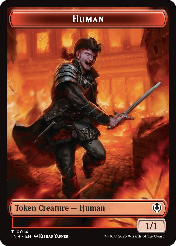 Image for Human (0014) // Emblem - Chandra, Dressed to Kill Double-Sided Token (14 // 24) (INR) - Magic: The Gathering